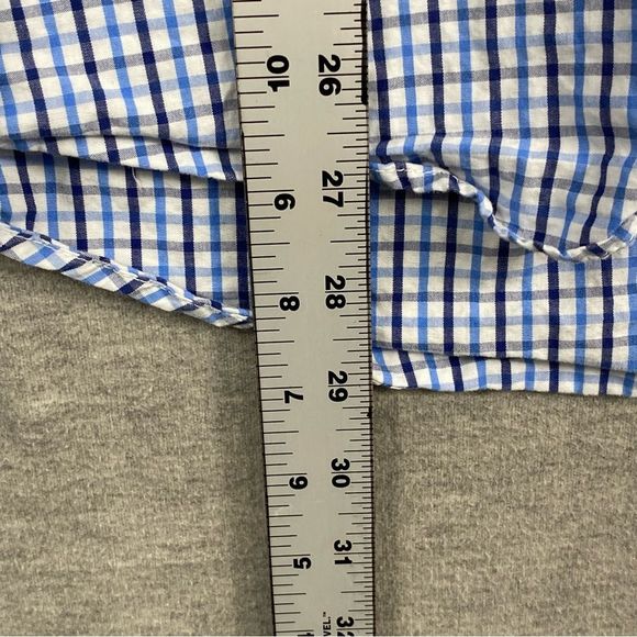 Izod‎ Mens Blue/Black Gingham Plaid Long Sleeve Button Down Size Large - Picture 8 of 11